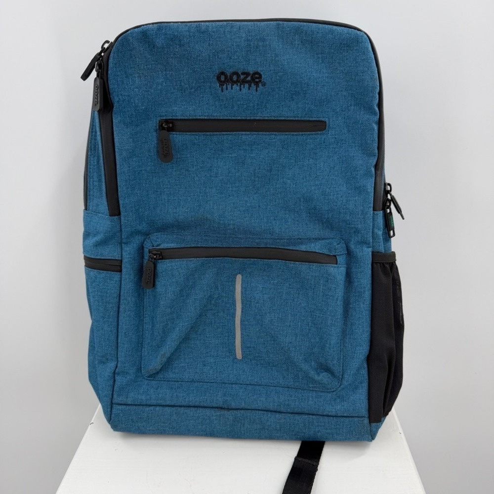 Ooze Backpack Blue Locking‎ Laptop Travel Bag Multi Pocket School Commuter